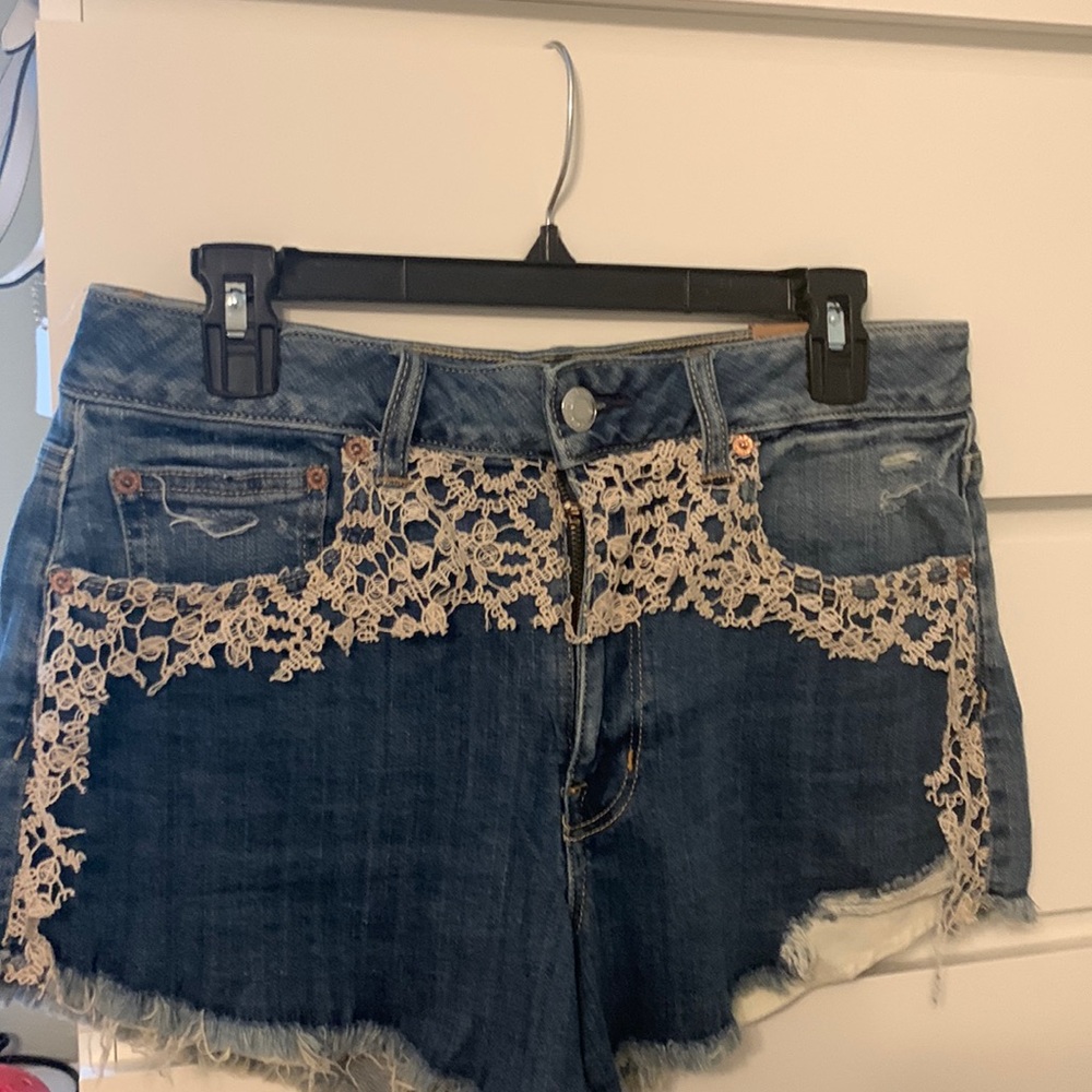Jean lace shorts